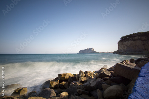 Calp Ifach penyon from Benissa coast Marina Alta Alicante province Spain