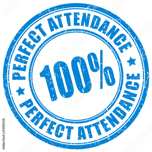 100 percent perfect attendance stamp