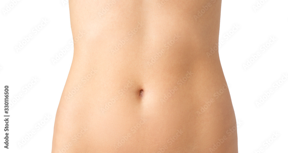 beautiful slim female waist on a white background beautiful slim female waist on a white background