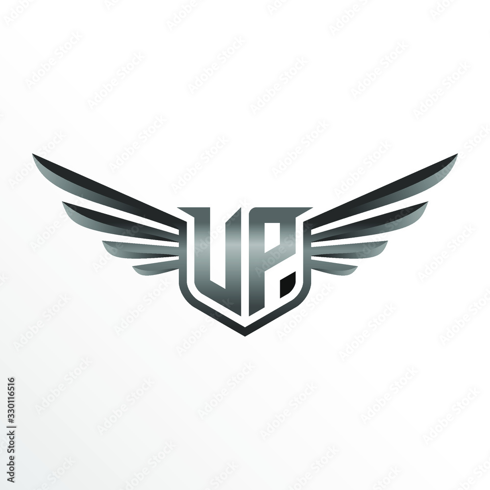 Initial Letter VP with Wings