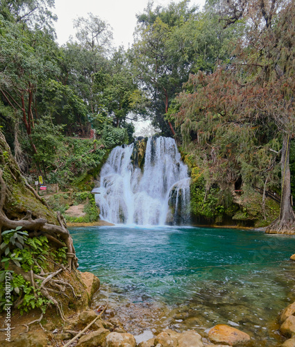 sunset in the river beautiful Waterfalls of Tamasopo san luis potosi mexico