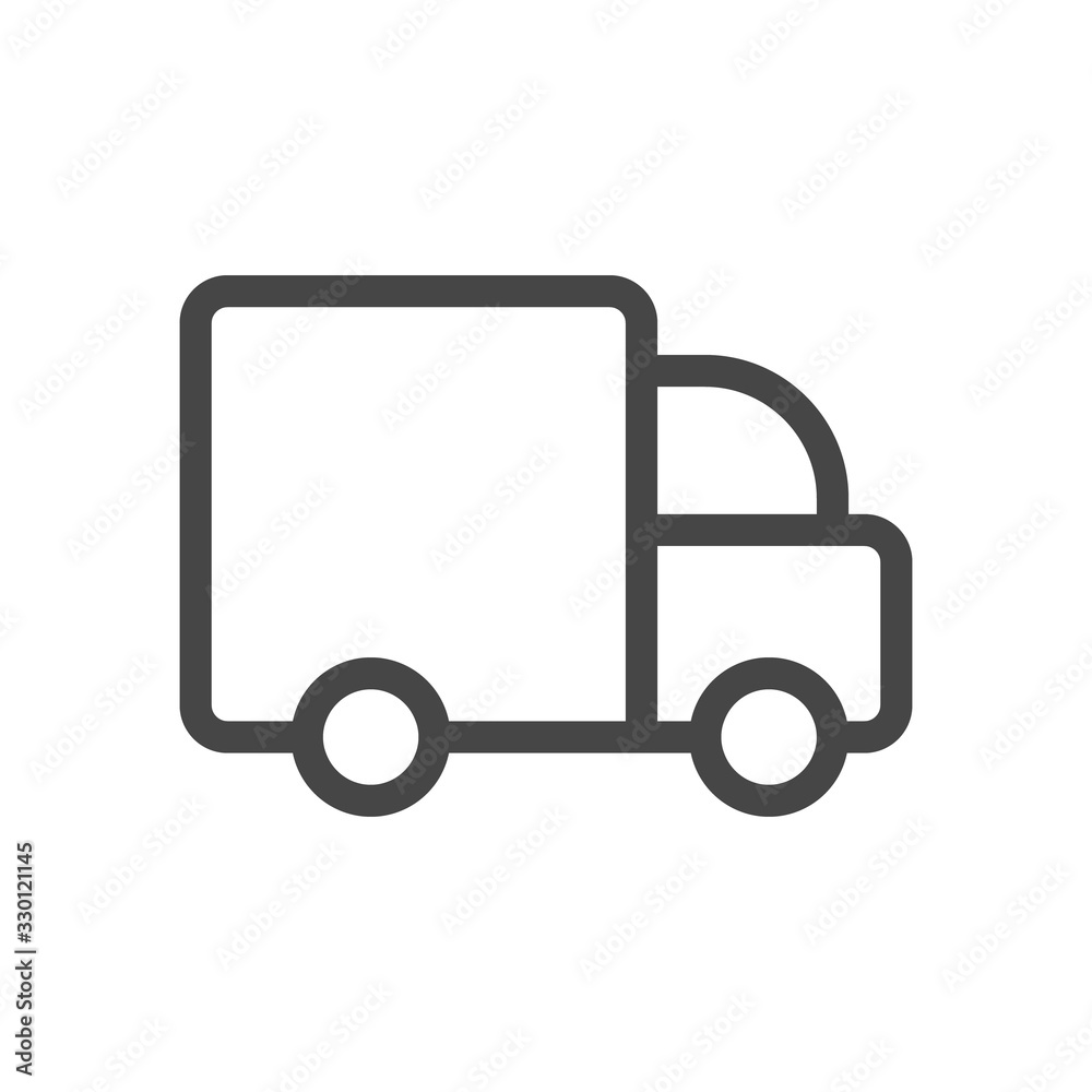 Delivery Truck icon in outline style isolated on white background. Vector illustration.