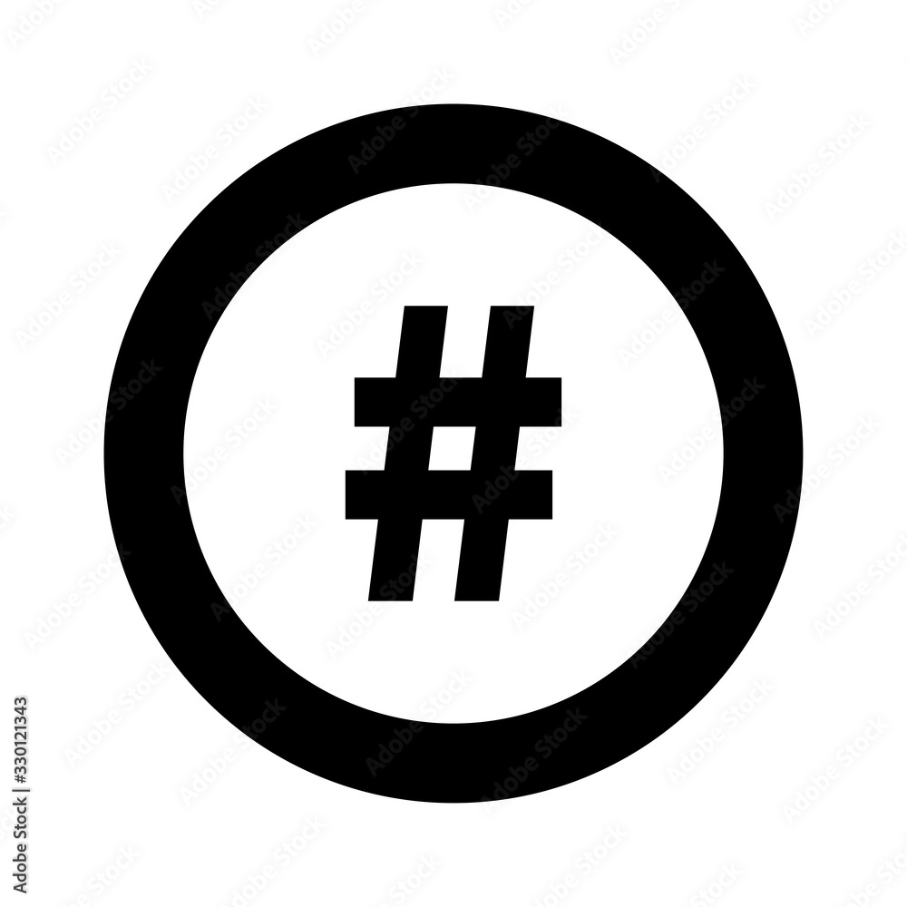 Obraz premium black hashtag icon . isolated on white background. modern vector illustration