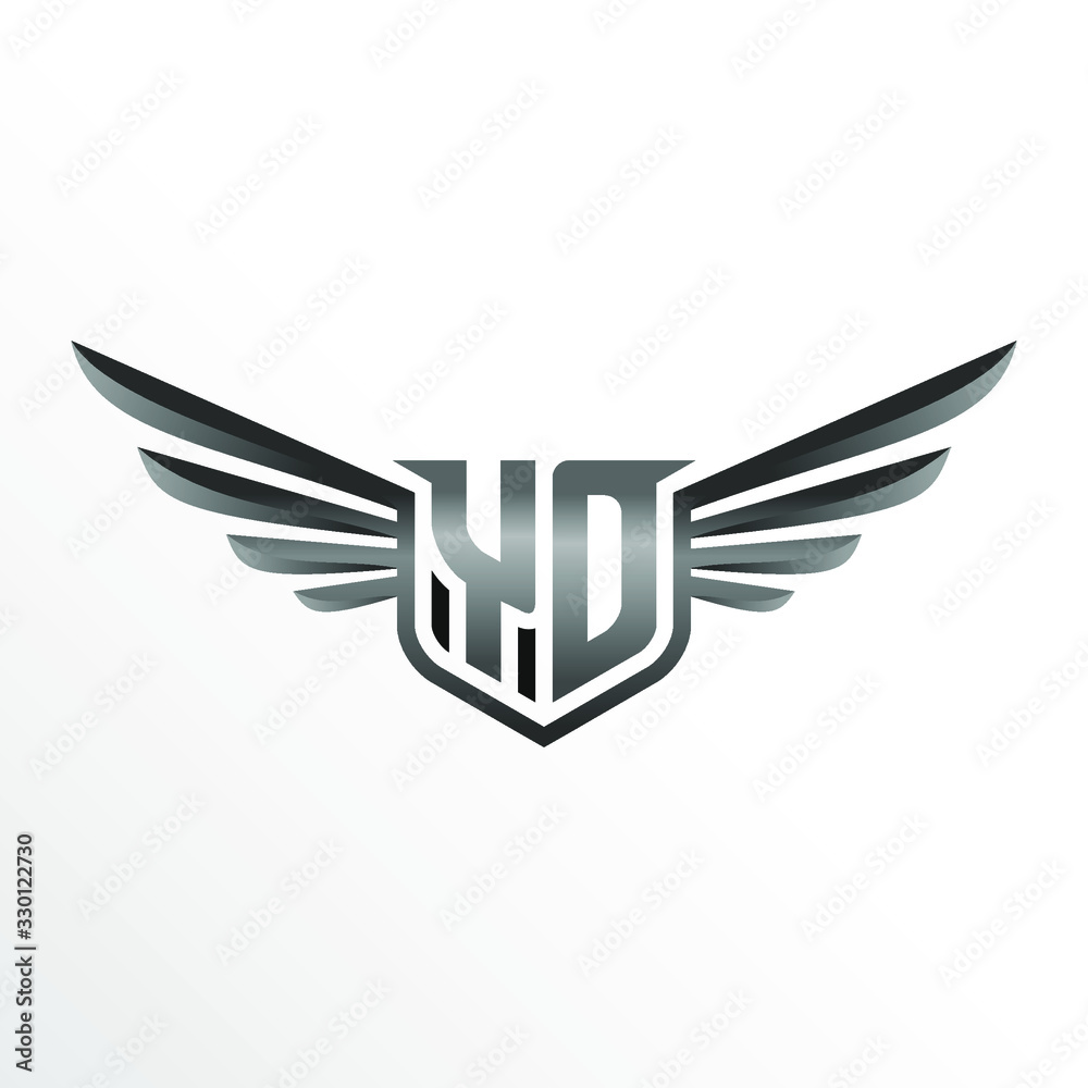 Initial Letter YD with Wings Initial Letter YD with Wings
