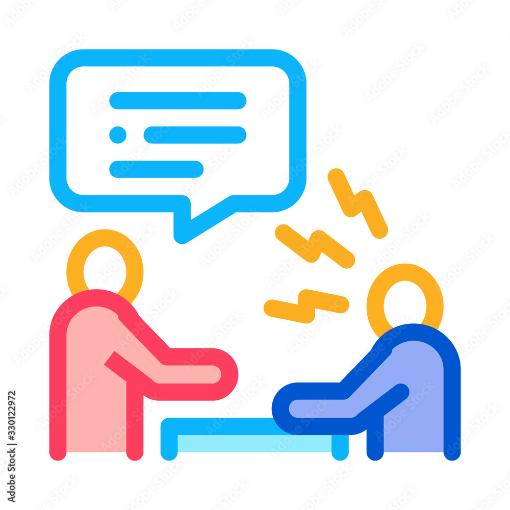 Verbal Battle Icon Vector. Outline Verbal Battle Sign. Color Isolated Contour Symbol Illustration Verbal Battle Icon Vector. Outline Verbal Battle Sign. Color Isolated Contour Symbol Illustration