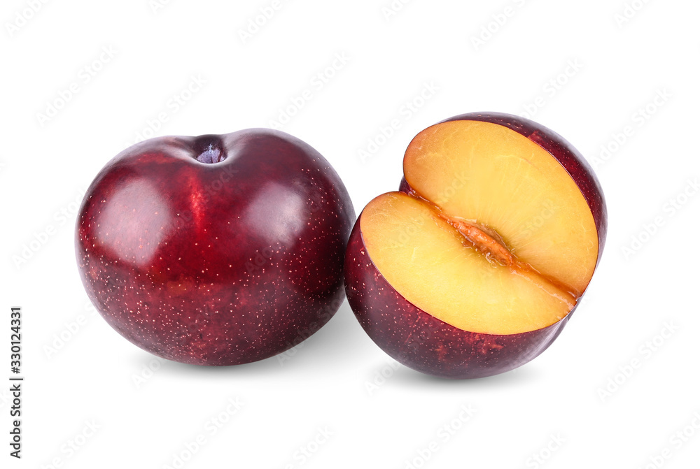 red cherry plum isolate on white background. full depth of field red cherry plum isolate on white background. full depth of field