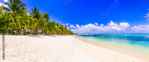 Best tropical beach destination - paradise island Mauritius, Le Morne beach