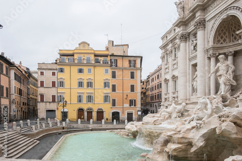 Trevi fountain in Rome without people