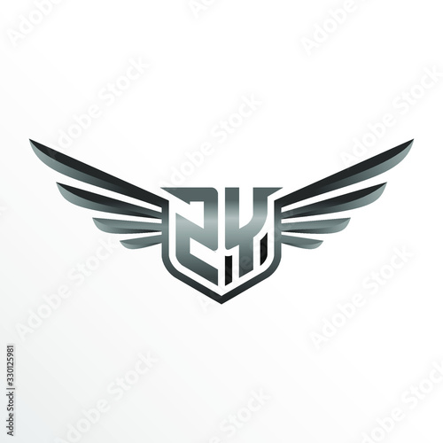 Initial Letter ZY with Wings