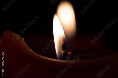 Candle flame in the closeup