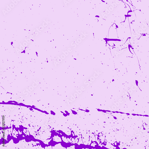 Beautiful beautiful violet background. Blue abstract paint splashes on a purple surface.