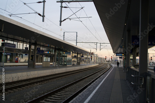 Austria, Graz, 03/13/2020. Train and railway station.