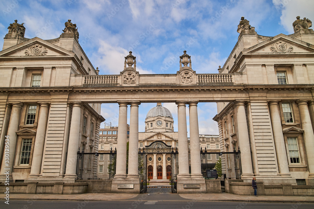 Naklejka premium Leinster house, the Government buildings in Dublin, Ireland