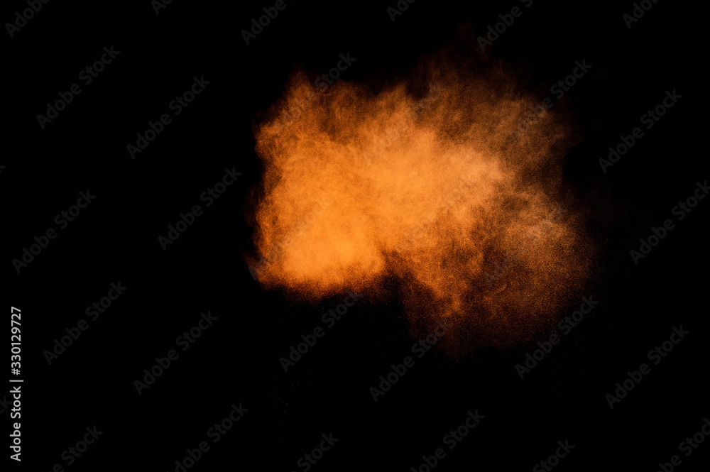 Orange powder explosion.