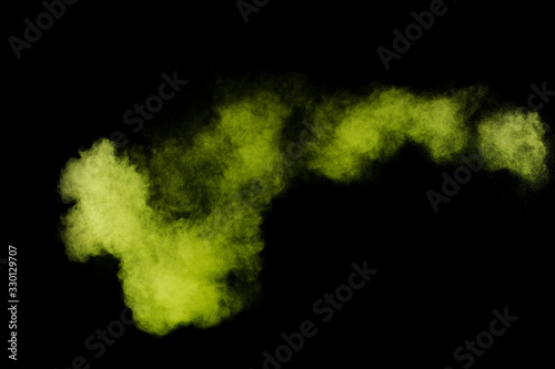 Light green powder explosion.