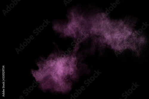 Purple powder explosion.