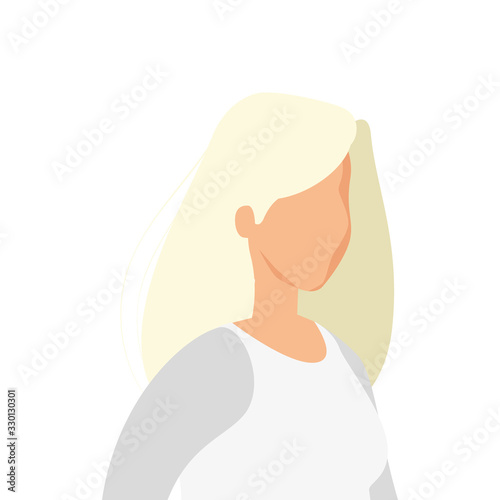 beautiful woman with blonde hair vector illustration design