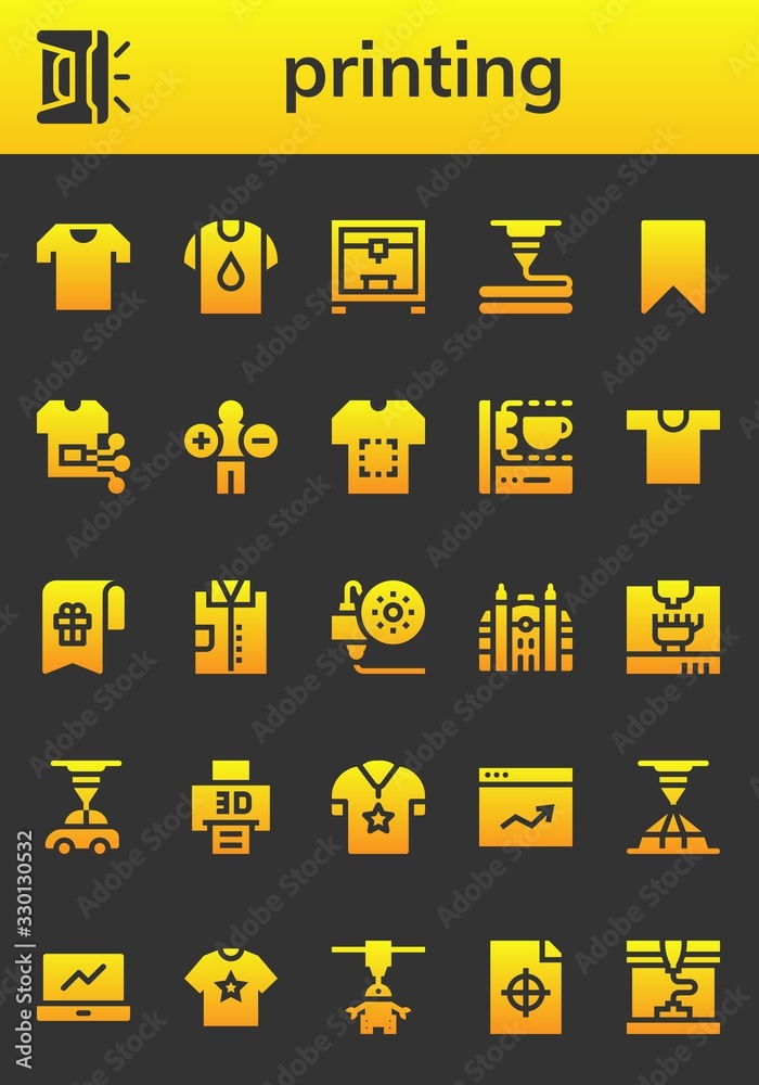 printing icon set printing icon set