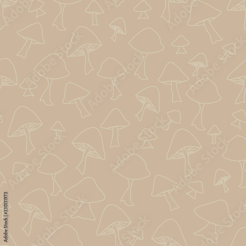 crowd of mushrooms creating a texture background tan on tan repeat pattern surface design