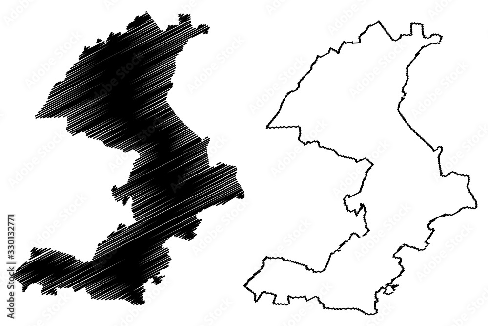 Balvi Municipality (Republic of Latvia, Administrative divisions of Latvia, Municipalities and their territorial units) map vector illustration, scribble sketch Balvi map