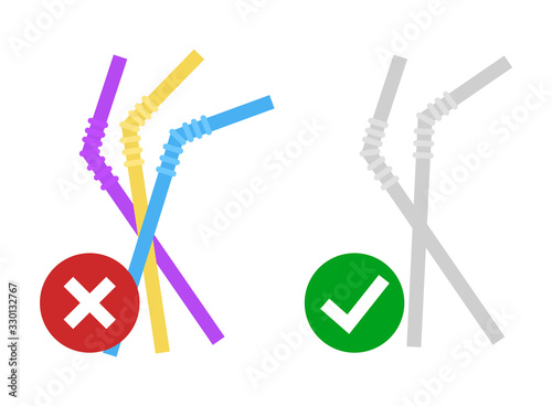 Say no to plastic straws vector isolated