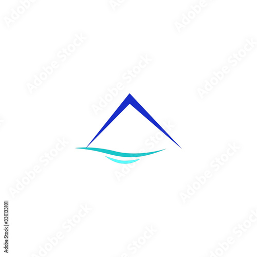 Design Blue moutains  with River on white