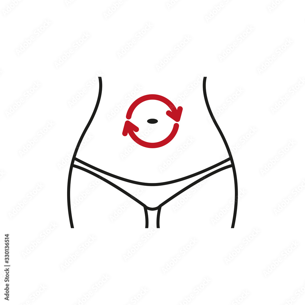 Icon of metabolism. Female torso. Simple vector illustration Icon of metabolism. Female torso. Simple vector illustration