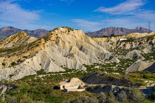 The Badlands of Abanilla and Mahoya near Murcia in Spain