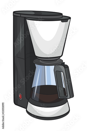 Coffee machine.Vector cartoon illustration isolated on white background.
