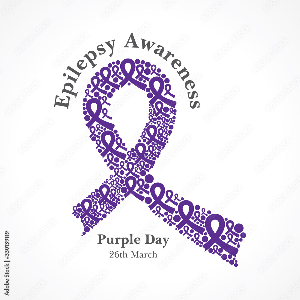World epilepsy day (Purple day) - Epilepsy Awareness-26 march. Purple ribbon. World epilepsy day (Purple day) - Epilepsy Awareness-26 march. Purple ribbon.