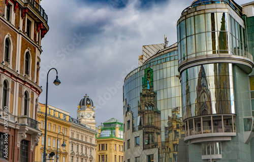 Historical buildings in city of Vienna. Street view. Travel photo. Wien. Austria. Europe. © Viktoras