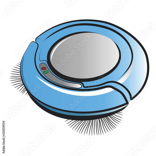 Robotic vacuum cleaner.Vector cartoon illustration isolated on white background.