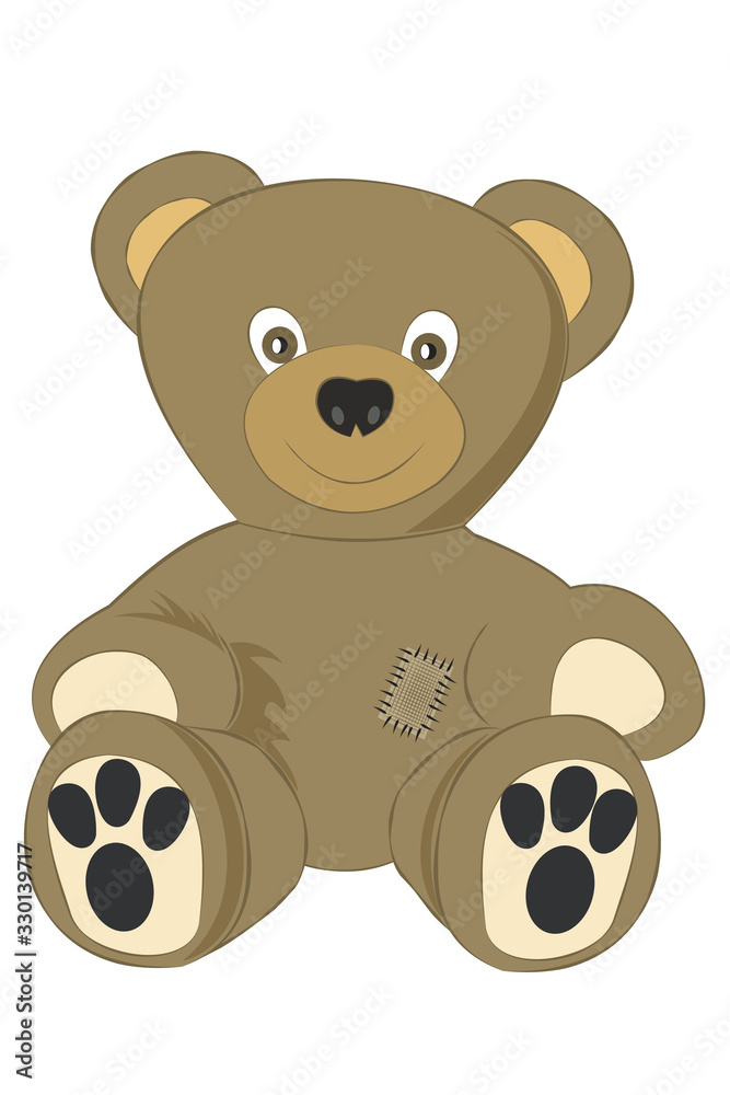Obraz premium Teddy bear.Vector cartoon illustration isolated on white background.