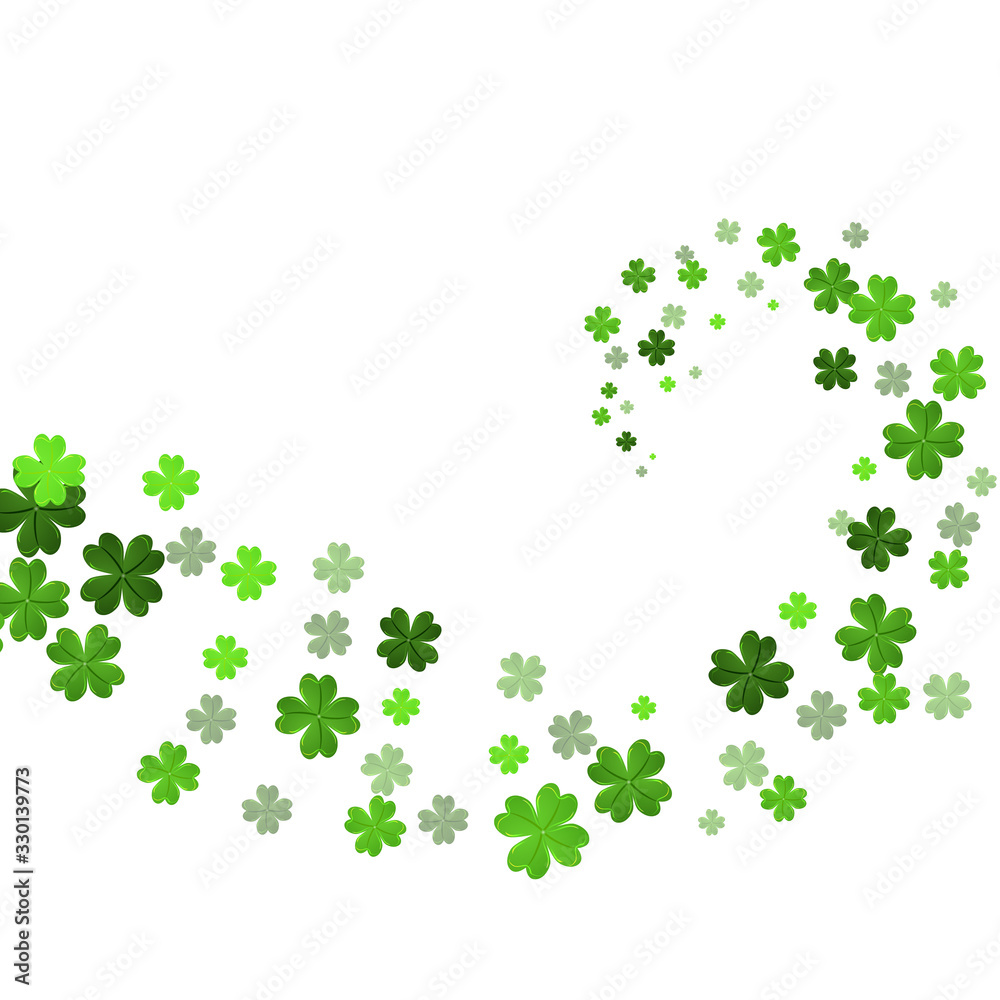 Clover swirl on st patricks day, vector art illustration.