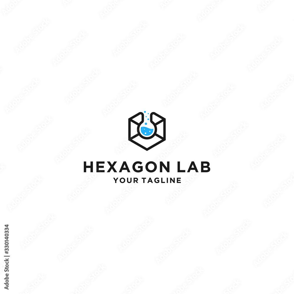 Creative hexagon lab logo design template Creative hexagon lab logo design template