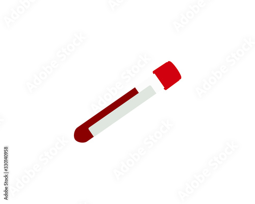 Drawing of a blood collection test tube or vacutainer, vector illustration