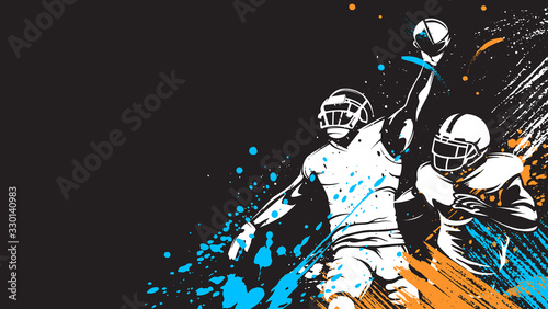 American football player. Quarterback isolated on white. Super bowl sport theme vector illustration.