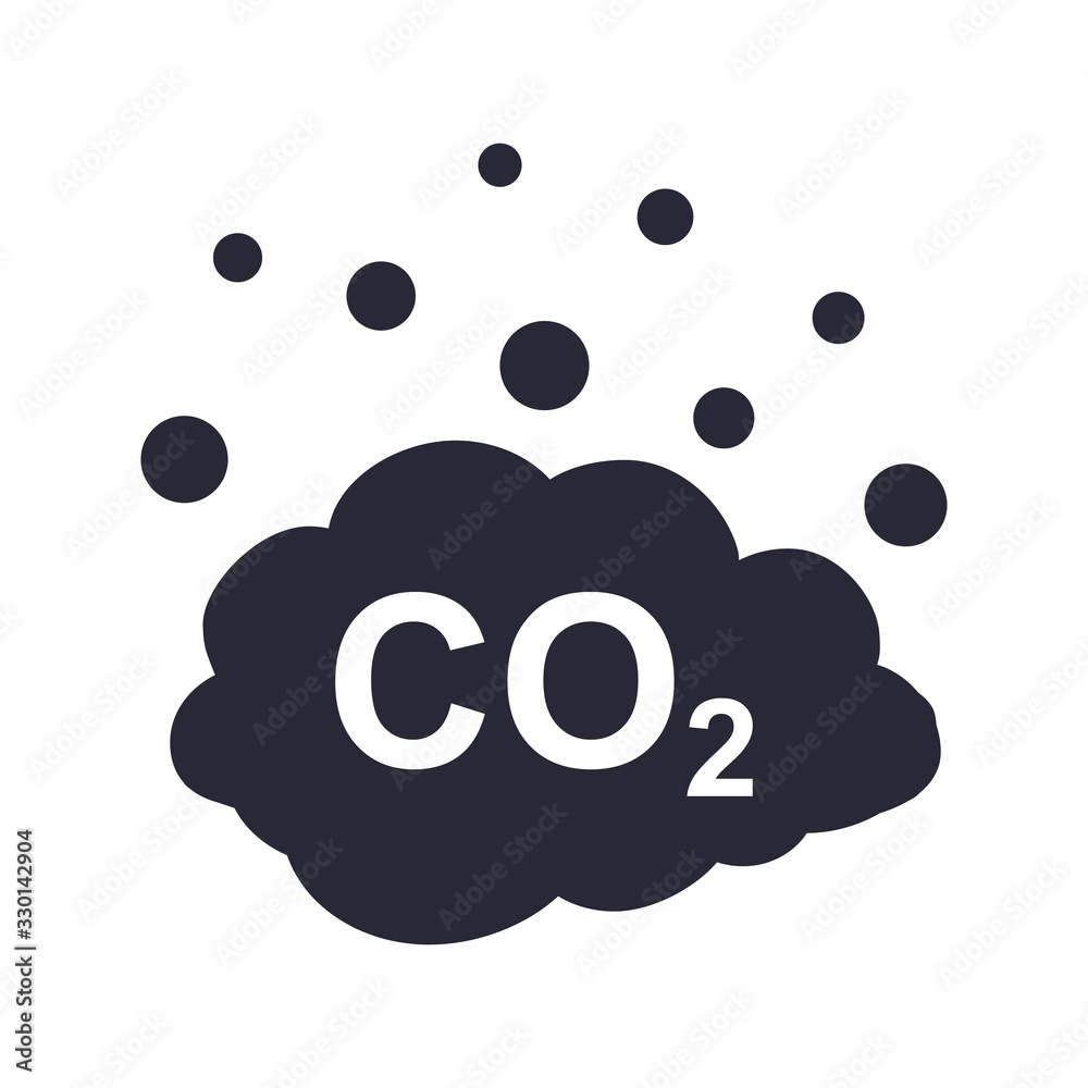 Plakat ikona wektora emisji co2