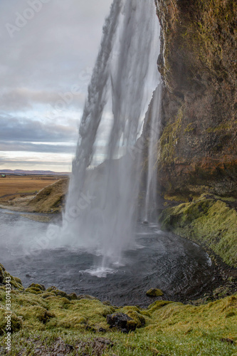 Seljalandsfoss waterfall in the mountains