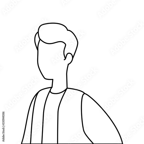 young man avatar character icon vector illustration design