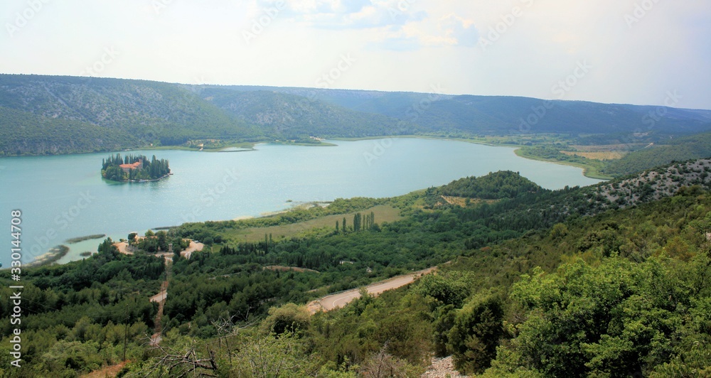 small island in Lake Visovac, N.P. Krka, Croatia