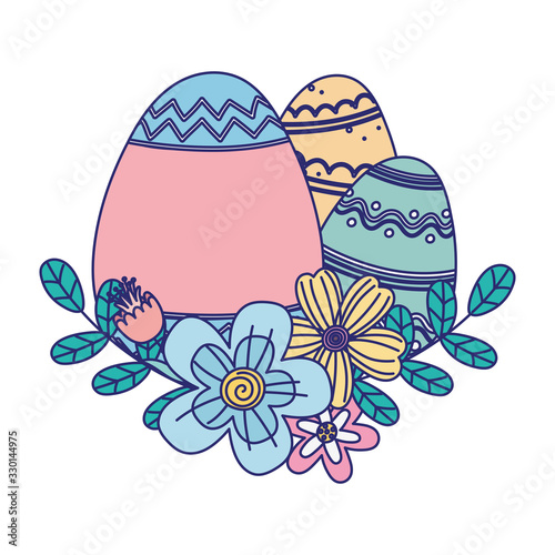 happy easter day decorative colored eggs