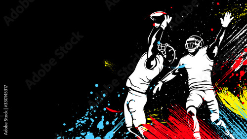 American football player. Quarterback isolated on white. Superl sport theme vector illustration.