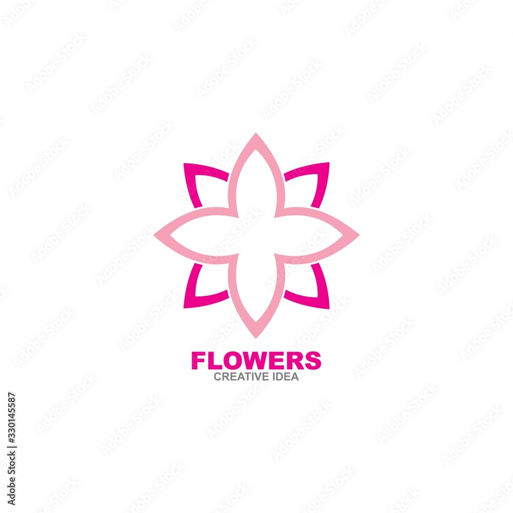 flower logo design icon template