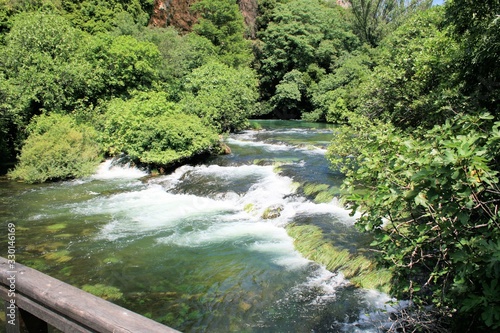 flowing green water near Roski slab  N.P. Krka  Croatia