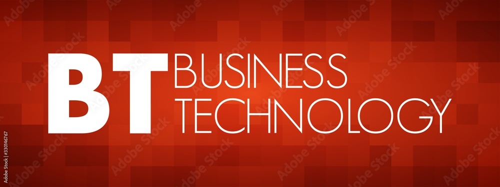 BT - Business Technology acronym, business concept background