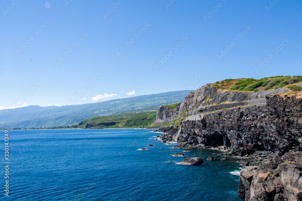 Vue mer sur le Cap houssaye à l'île de La Réunion, Saint Paul