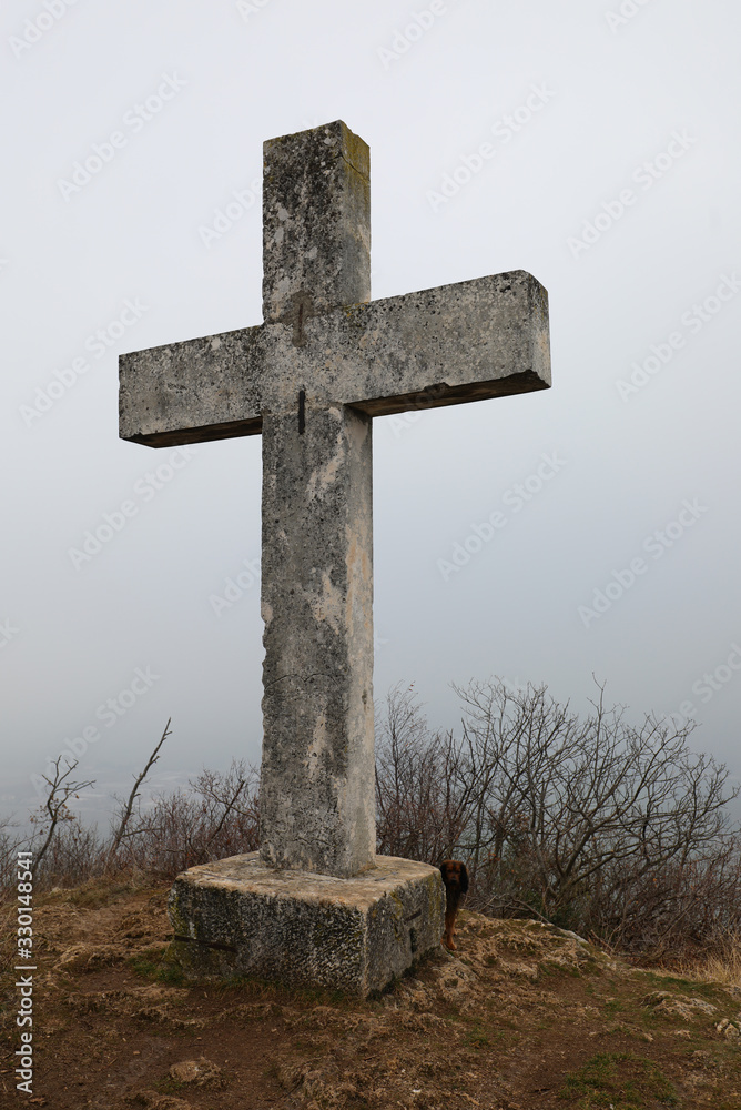 cross on the top of a mountain