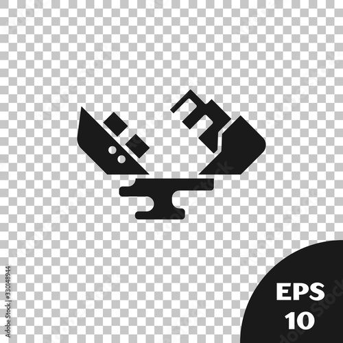 Black Wrecked oil tanker ship icon isolated on transparent background. Oil spill accident. Crash tanker. Pollution Environment concept. Vector Illustration