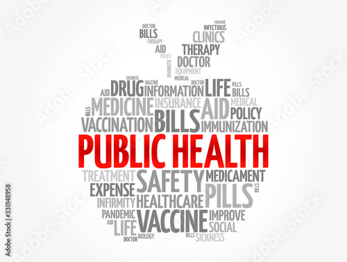 Public health apple word cloud, healthcare concept background